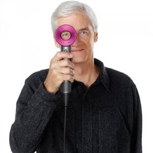 Sir James Dyson with Dyson Supersonic hairdryer