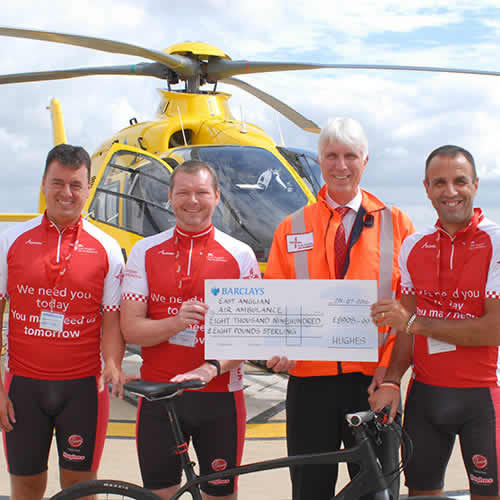 Hughes staff raise £9,000 for air ambulance