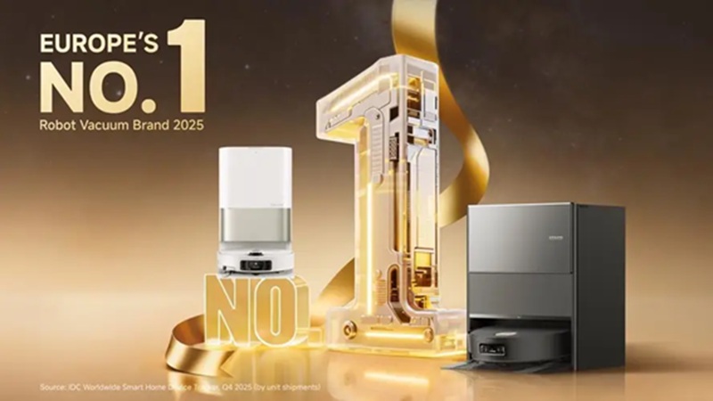Dreame becomes Europe’s No.1 robot vacuum brand by unit shipment for 2025