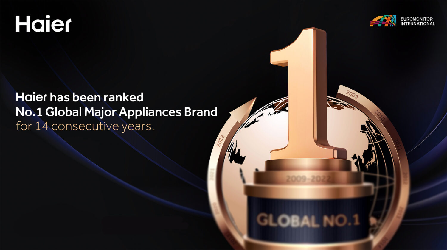 Haier ranked No.1 Global Major Appliances Brand for 14th consecutive year