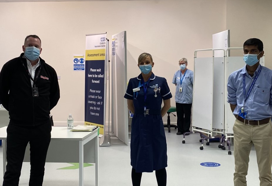 Hughes Electrical helps keep local COVID vaccination centre on message